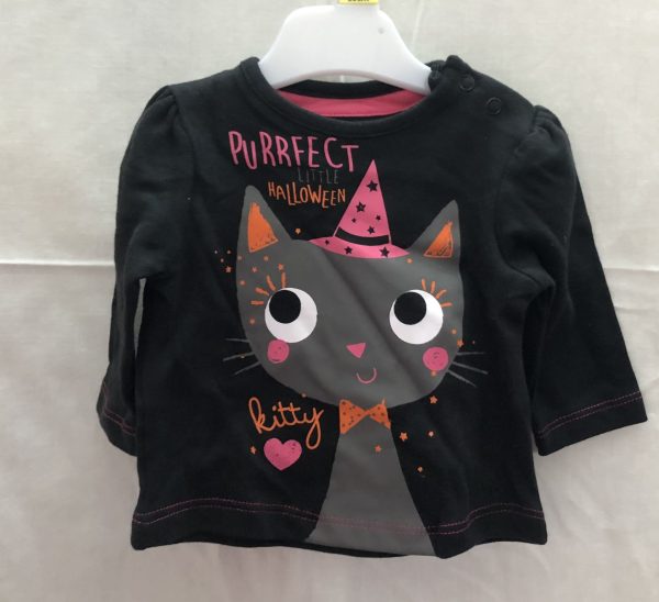 Purrfect Little Halloween Kitty T-Shirt Long Sleeved For Sale