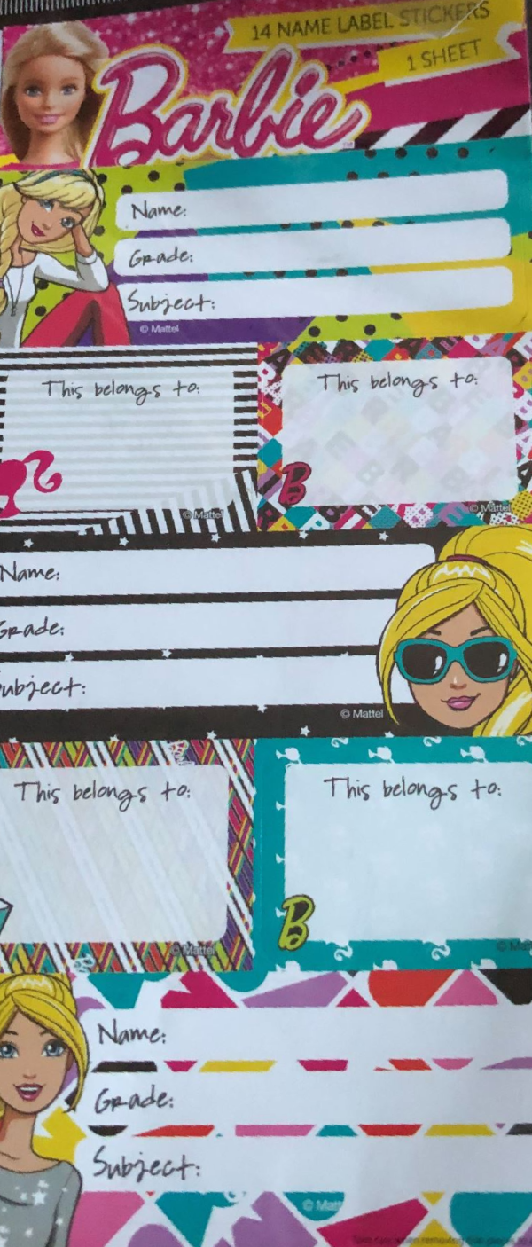 Barbie Book Labels Online