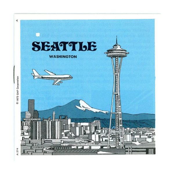 Seattle Washington - View-Master 3 Reel Packet - 1970s Views - Vintage - (PKT-A274-G3Ank) Sale