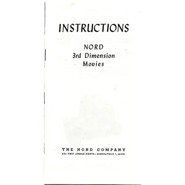 NORD 3rd Dimension Movies Instructional Manual on Sale