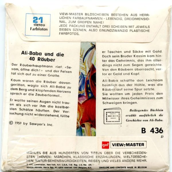 Ali Baba und die 40 Thieves - View-Master - Vintage - 3 Reel Packet - 1970s (PKT-B436D-BG1mint) Sale