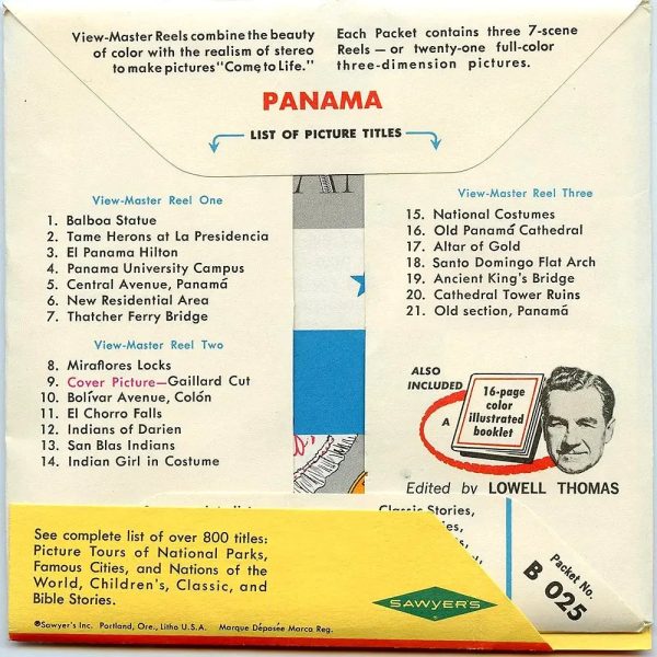 Panama (Coin & Stamp) - View-Master - Vintage - 3 Reel Packet - 1960s views- (PKT-B025-S6sc) Supply