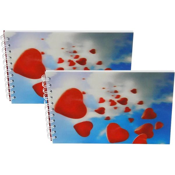 BALLOON HEARTS - Two (2) Notebooks with 3D Lenticular Covers - Unlined Pages - NEW For Cheap