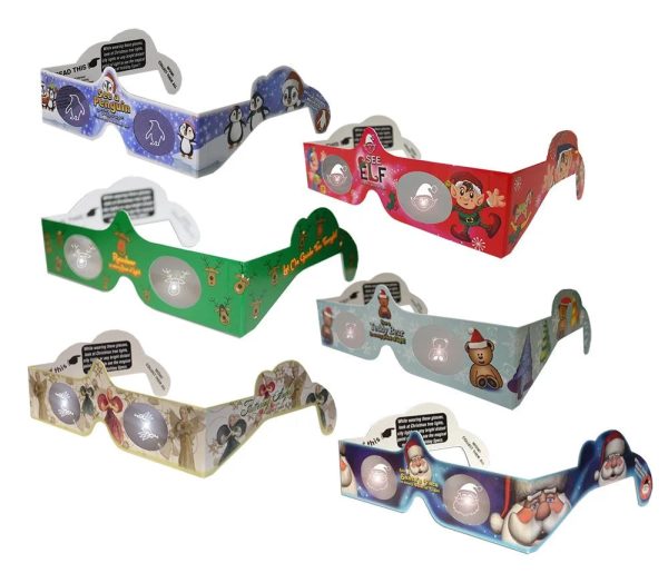 6 PAIRS - Mini Assortment #2 - Christmas Glasses by Holiday Eyes® -  3D Holographic Glasses - NEW Online Sale