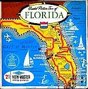 Florida - Map variant - View-Master  3 Reel Packet - 1960s views -vintage -  (PKT-A960-S6mint) For Sale