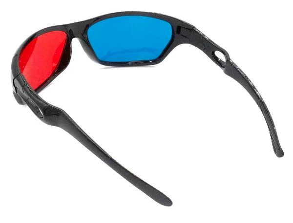 Red Cyan - 3D Anaglyph Plastic Frame Glasses - Wrap Around Design - NEW on Sale