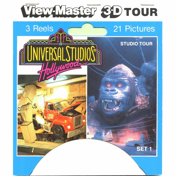 Universal Studios Hollywood - View-Master 3 Reel Set on Card - 1991 - vintage - 5360 Cheap