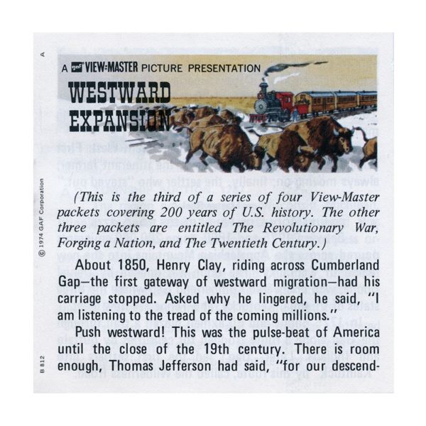 Westward Expansion - View-Master 3 Reel Packet - 1974 - vintage - B812-G3A For Sale