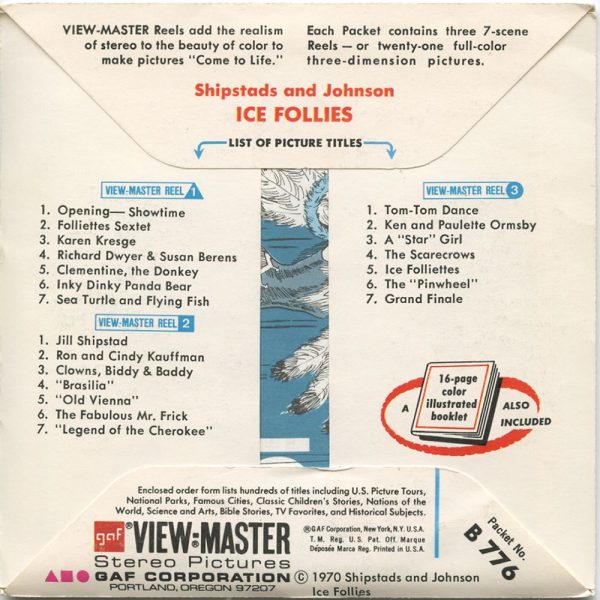 Shipstads & Johnson Ice Follies - View-Master 3 Reel Packet - 1970s - vintage - B776-G1A Online Hot Sale