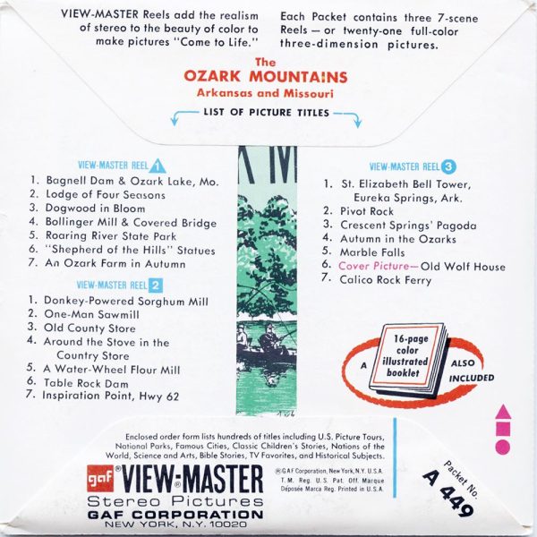 Ozark Mountains - View-Master 3 Reel Packet - vintage - ECO-A449-G3A Online