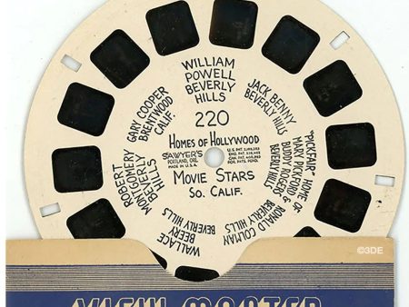 Homes of Hollywood Movie Stars So. Calif - View-Master - Hand Letter  Reel (HL-220n) on Sale