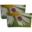 LADYBUG ON DAISY - Two (2) Notebooks with 3D Lenticular Covers - Graph Lined Pages - NEW Hot on Sale