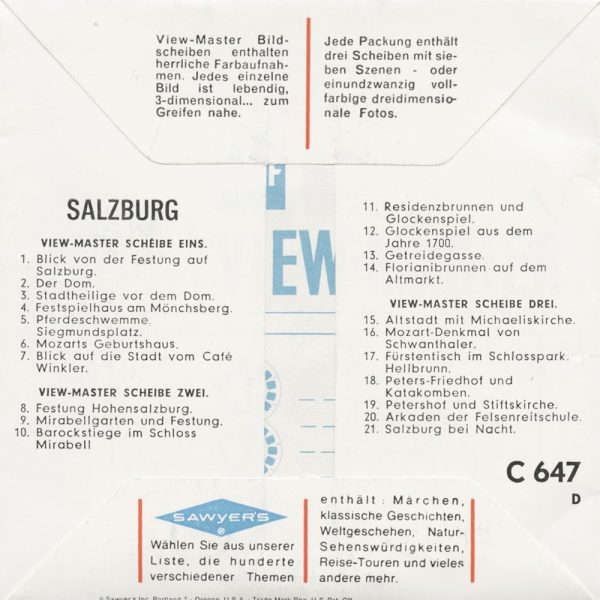 Salzburg - View-Master 3 Reel Packet - vintage - C647D-BS6 Online Sale