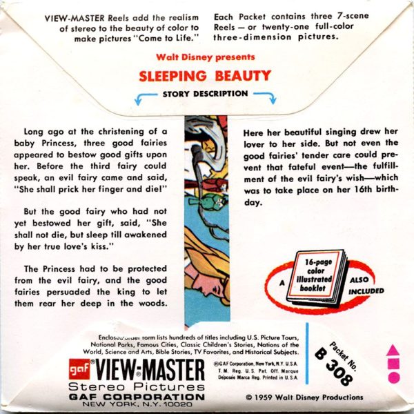 Sleeping Beauty - View-Master 3 Reel Packet - 1970s - Vintage - (zur Kleinsmiede) - (B308-G3A) Discount