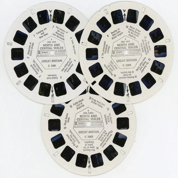 North and Central Wales - View-Master 3 Reel Packet - 1970s views - vintage - (PKT-C338-BG3) For Discount