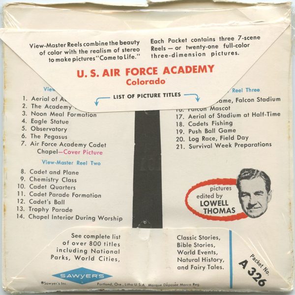 U.S Air Force Academy - View-Master 3 Reel Packet - 1960s views - vintage - A326-S6A Online now