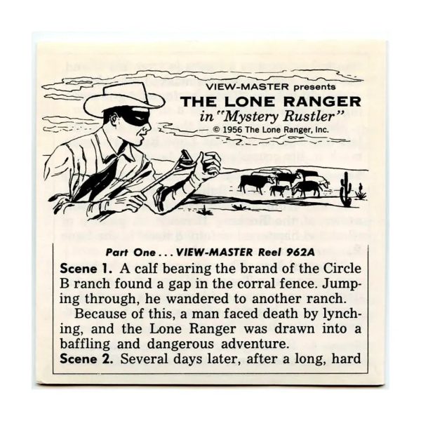 Lone Ranger - Mystery Rustler  - View-Master 3 Reel Packet - 1960s - vintage - (PKT-B465-S5) For Discount