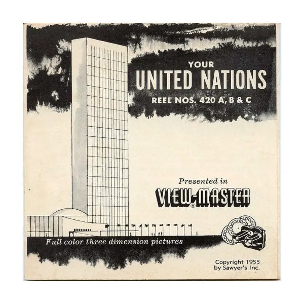 United Nations - New York - View-Master 3 Reel Packet - 1950s Views - Vintage - (PKT-UNI-NAT-S3) For Cheap