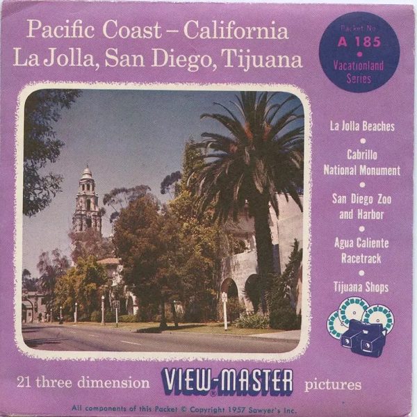 Pacific Coast - California - View-Master 3 Reel Packet - 1950s views - vintage - (A185-S4) Online Hot Sale