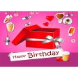 Happy Birthday - Red Box - 3D Action Lenticular Postcard Greeting Card- NEW For Discount