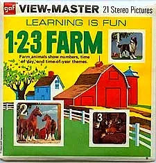 1-2-3 Farm  - View-Master - Vintage -  Learning 3 Reel Packet - 1970s - (ECO-B412-G3B) Cheap