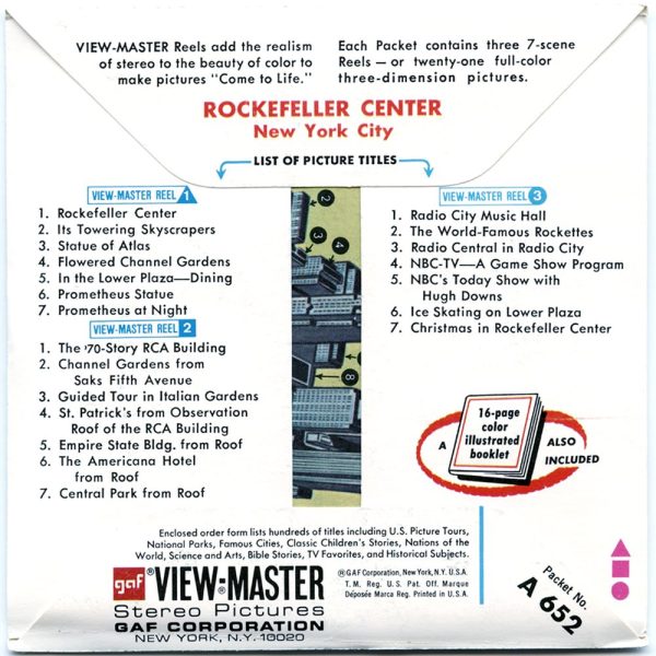 Rockefeller Center - View-Master 3 Reel Packet - vintage - A652-G3B Online now