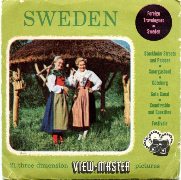 Sweden - View-Master 3 Reel Packet - 1950s Views - Vintage - (ECO-SWED-S3-b) For Sale