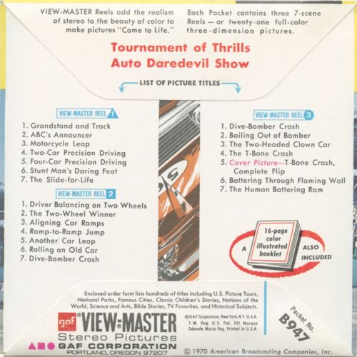 Tournaments of Thrills - View-Master 3 Reel Packet - 1960s - vintage - (B947-G1A) Online now