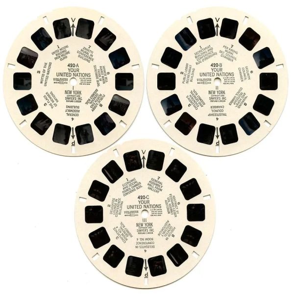 United Nations - New York - View-Master 3 Reel Packet - 1950s Views - Vintage - (PKT-UNI-NAT-S3) For Cheap