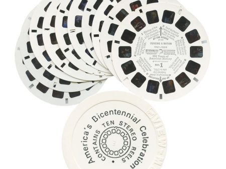 America s Bicentennial Celebration - 10 View-Master Reels - vintage - 3D Reels Plus Storage Case Fashion