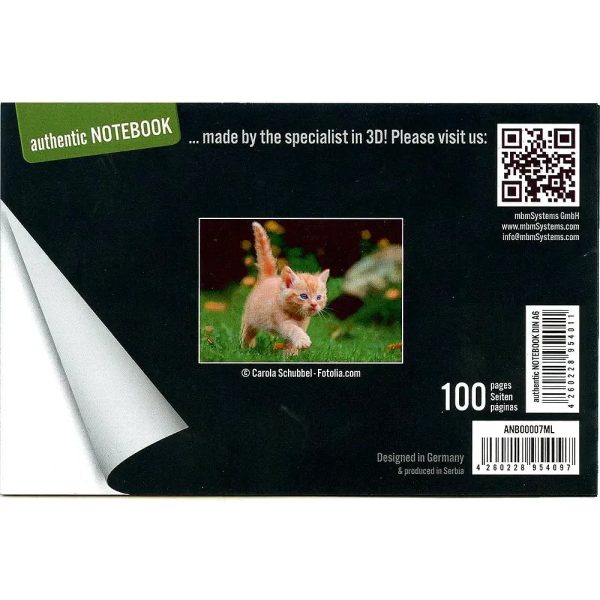 KITTEN ON A MISSION - Two (2) Notebooks with 3D Lenticular Covers - Unlined Pages - NEW on Sale