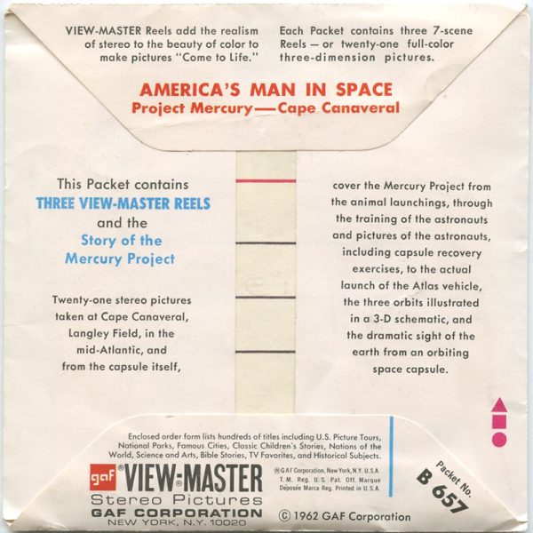 America s Man in Space - View-Master 3 Reel Packet - 1970s - vintage - (B657-G3B) Fashion