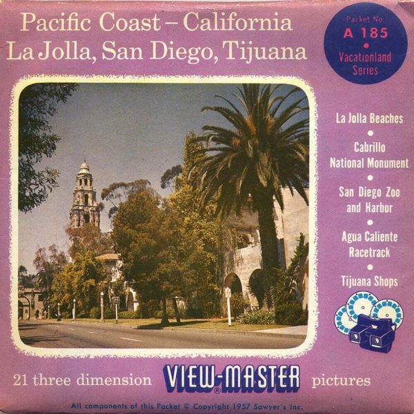 Pacific Coast - California -  View-Master  3 Reel Packet - 1960s views - vintage - (PKT-A185-S4) Hot on Sale