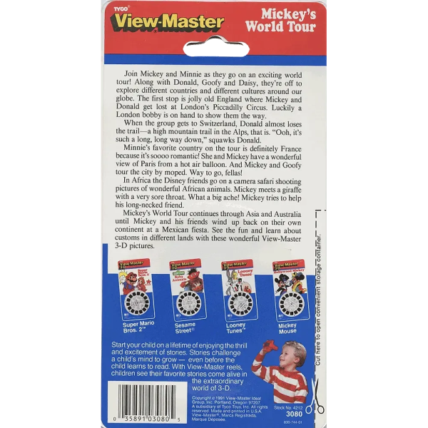 Mickey s World Tour - View-Master 3 Reel Set on Card - NEW - 3080 Sale