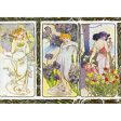 Alphonse Mucha - Flower Series , Rose, Iris, Carnation - 3D Lenticular Postcard Greeting Card - NEW Online Hot Sale