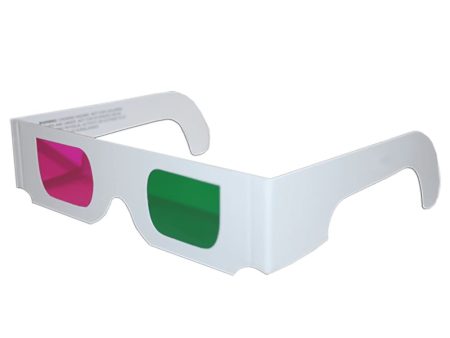 3D Anaglyph Glasses - Trioscopic - Green Magenta - Pro-Ana(TM) Quality - White Cardboard- NEW Fashion