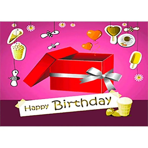 Happy Birthday - Red Box - 3D Action Lenticular Postcard Greeting Card- NEW For Discount