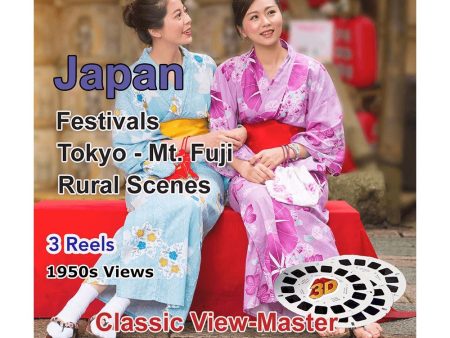 JAPAN - Festivals, Tokyo, Mt. Fuji, Rural Scenes - 3 Vintage View-Master - 1950s views Cheap