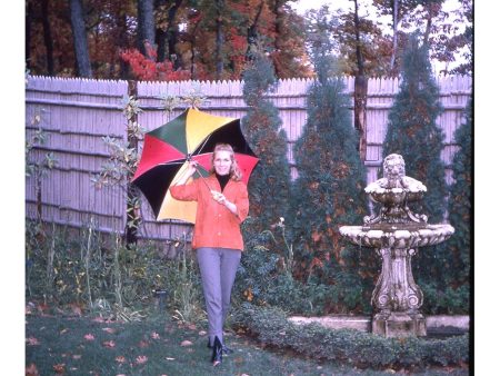 3D Realist Stereo Glamour Slide - Colorful Umbrella - Original Kodachrome - vintage For Discount