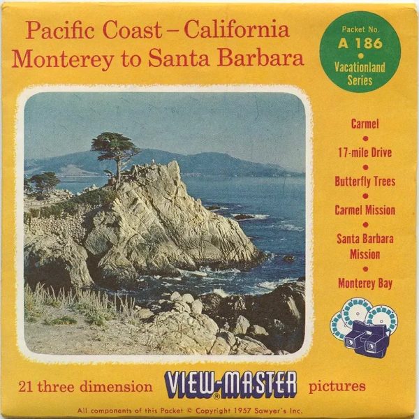 Pacific Coast - California - View-Master 3 Reel Packet - 1950s views - vintage - A186-S4 Discount