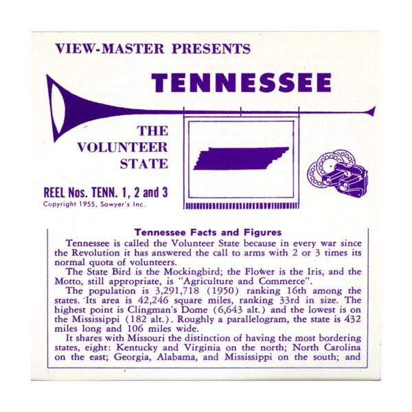 Tennessee -View-Master 3 Reel Packet - 1950s views - vintage - (TN123-S3) Online Hot Sale