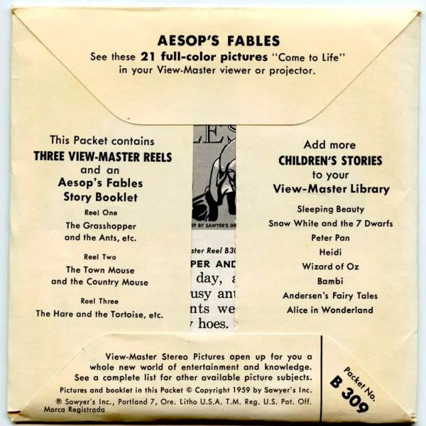 Aesop s Fables - View-Master - Vintage - 3 Reel Packet - 1960s views ( ECO-B309-S5 ) Online