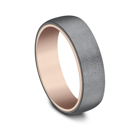 Benchmark 14k Rose Gold and Tantalum 6.5mm Band RIRCF9665034TA14KR10 For Sale