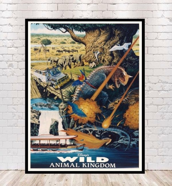 Animal Kingdom Poster Disney Park Attraction Poster Vintage Disney Poster Tree of Life Poster Dinosaur Poster Kilimanjaro Safari Poster Hot on Sale