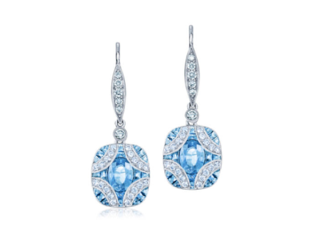 KWIAT Argyle Collection Aquamarine and Diamond Earrings E-28441-0-AQUDIA-18KW Online