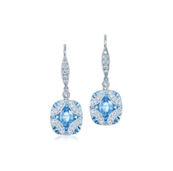 KWIAT Argyle Collection Aquamarine and Diamond Earrings E-28441-0-AQUDIA-18KW Online