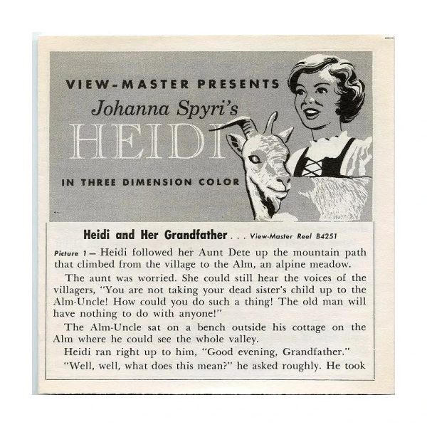 ViewMaster - Heidi - B425 - Vintage 3 Reel Packet - 1960s views (ECO-B425-S4) For Cheap