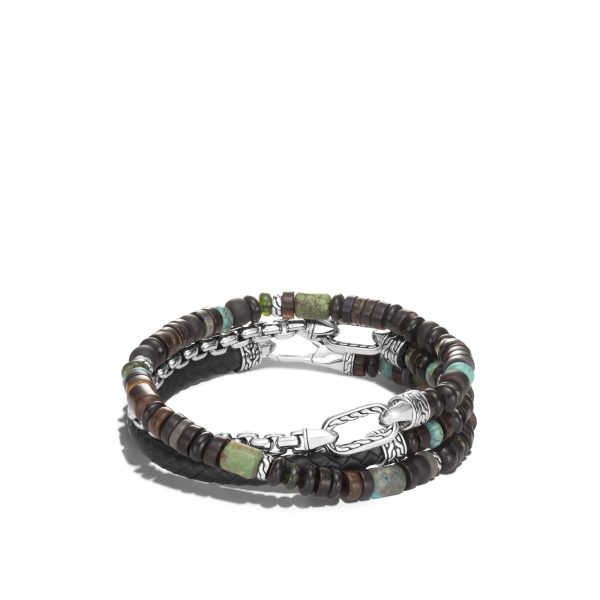 John Hardy Beaded Hybrid Triple Wrap Bracelet BMS900445 on Sale