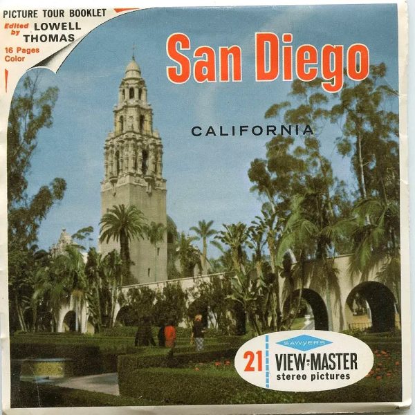 San Diego - A198 - View-Master 3 Reel Packet 1960s views - vintage - (ECO-A198-S6A) Discount