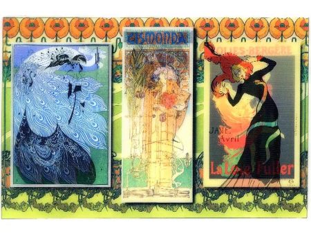 Art Nouveau Montage - 3D Lenticular Postcard Greeting Card - NEW Discount